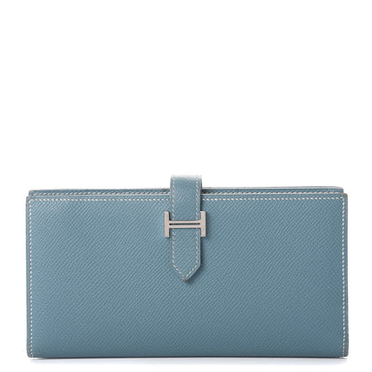 Hermes Epsom Bearn Wallet Blue Jean 1 of 7