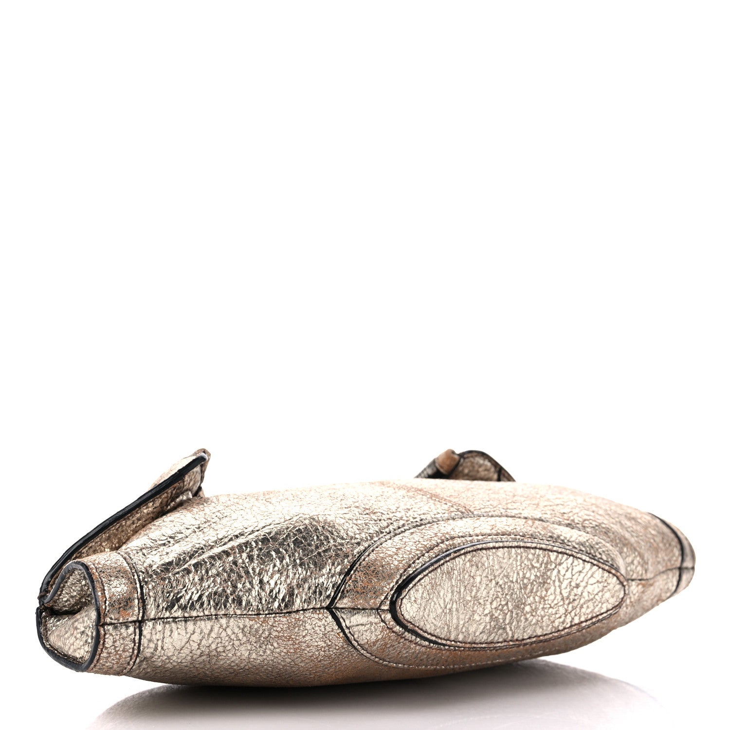 Alexander McQueen Metallic Crackled Lambskin De Manta Clutch Gold 4 of 13