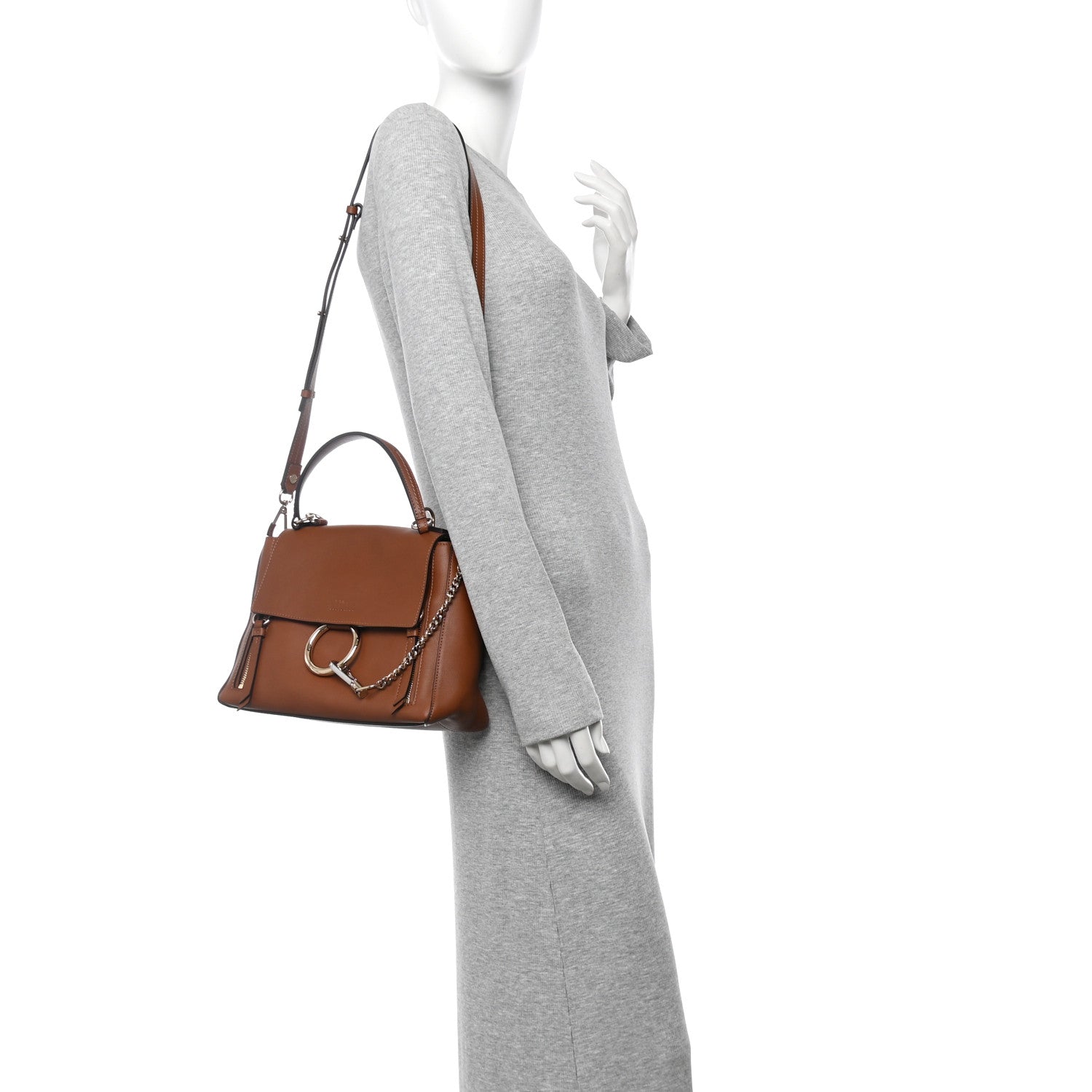 Chloe Calfskin Small Faye Day Shoulder Bag Tan 2 of 10