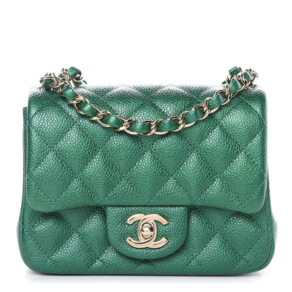 Chanel Metallic Caviar Quilted Mini Square Flap Green 1 of 10
