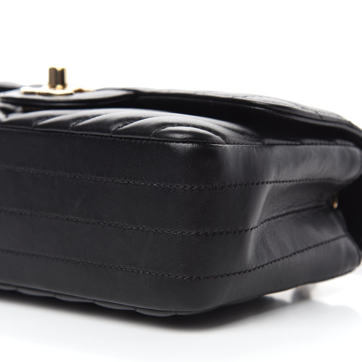 Chanel Lambskin Chevron Quilted Mini Rectangular Flap Black 7 of 11