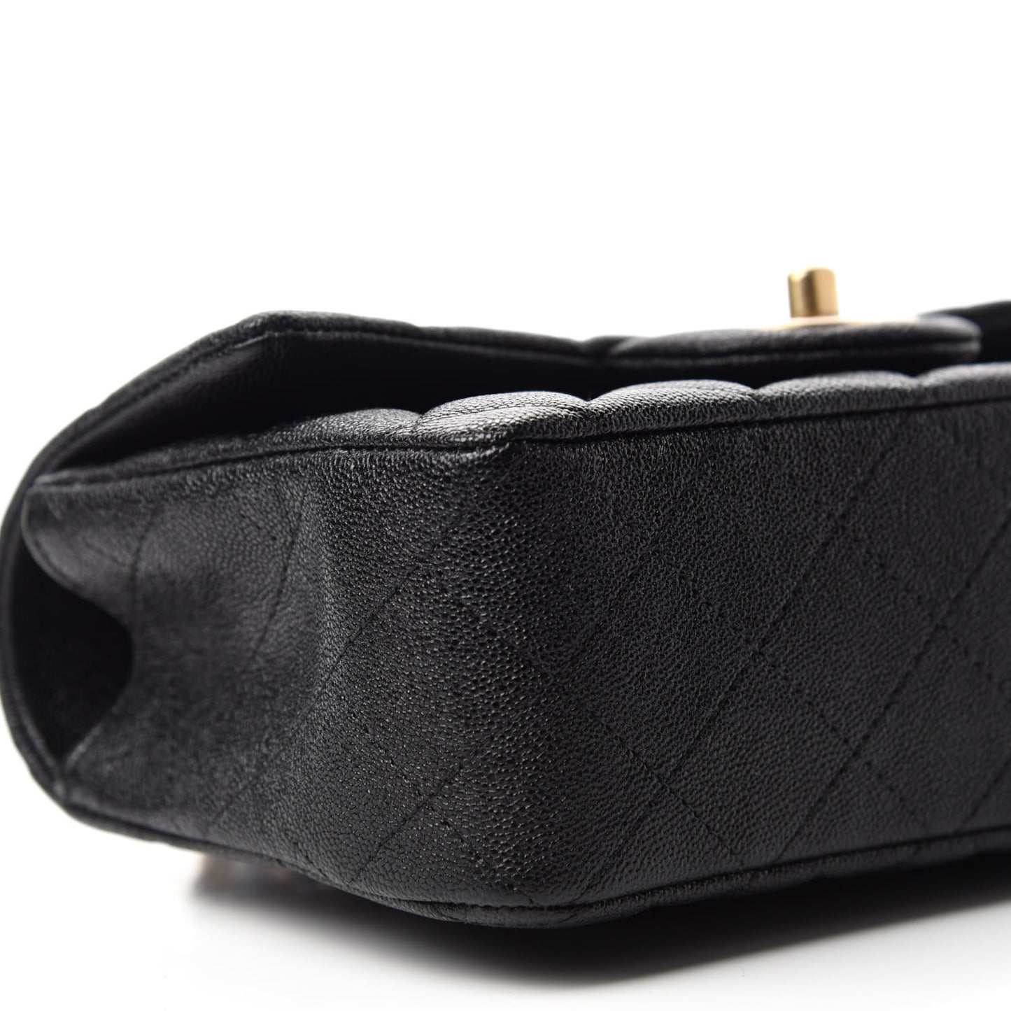 Caviar Quilted Mini Top Handle Rectangular Flap Black