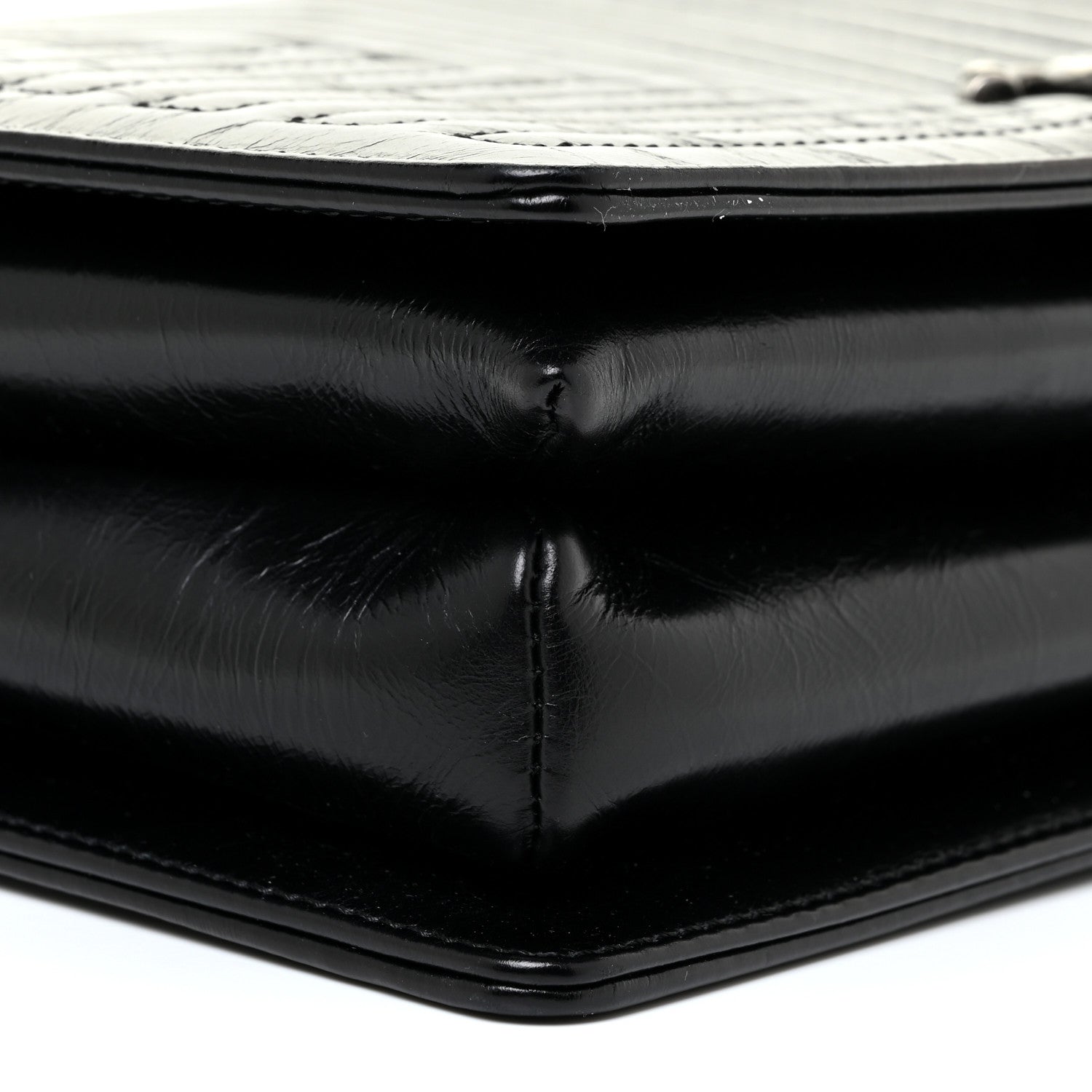 Chanel Glazed Calfskin Quilted Medium Korean Garden Flap Black 9 of 14