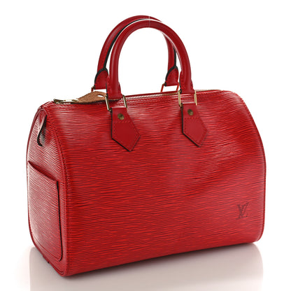 Louis Vuitton Epi Speedy 25 Castillan Red 3 of 9
