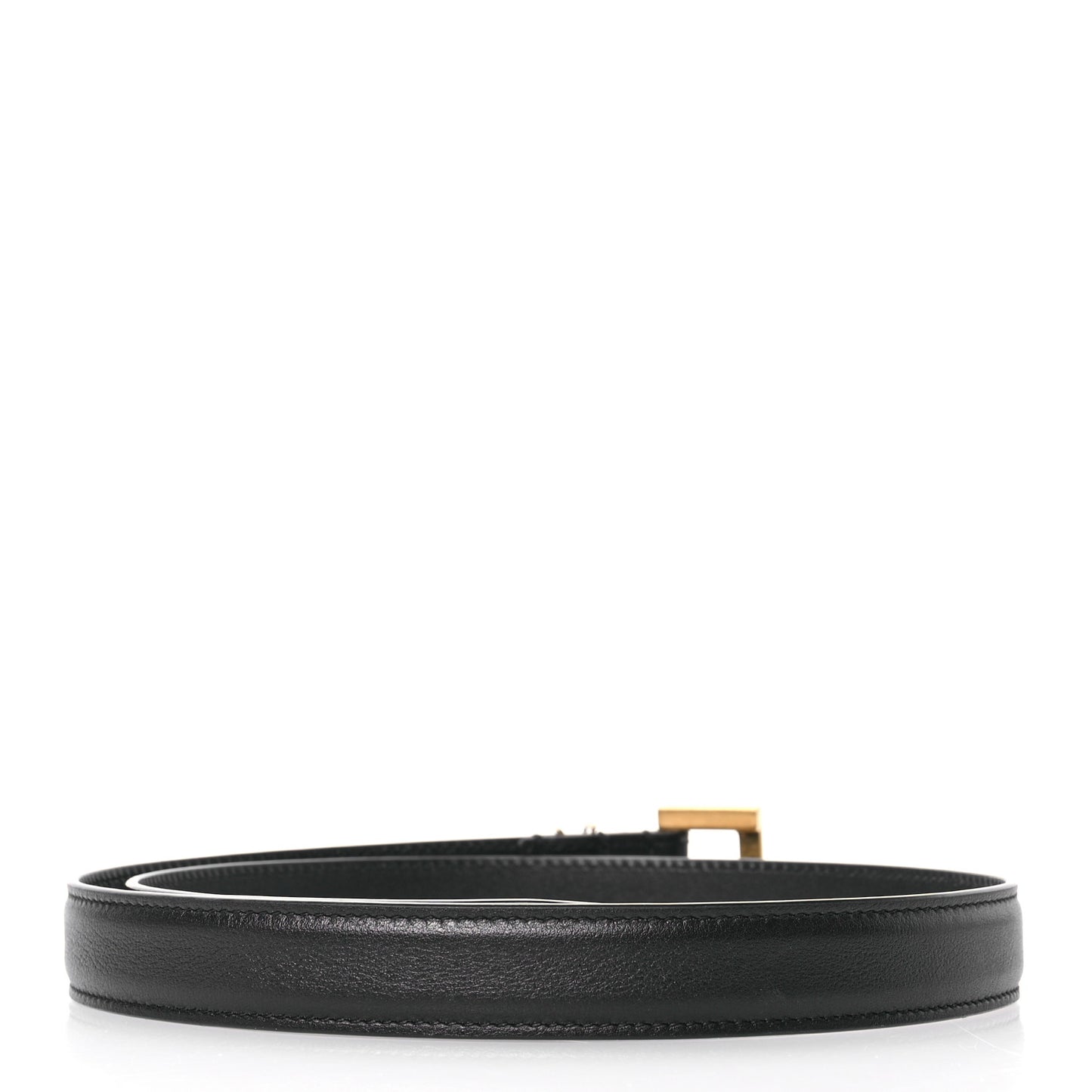 Smooth Calfskin Monogram Narrow Square Buckle Belt 65 26 Black