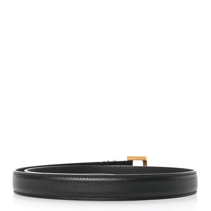 Saint Laurent Smooth Calfskin Monogram Narrow Square Buckle Belt 65 26 Black 2 of 6