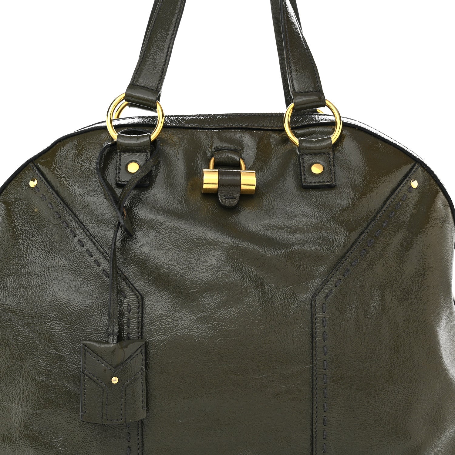 Saint Laurent Patent Leather Oversized Muse Dark Grey 9 of 14