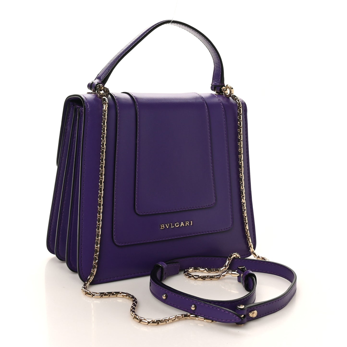 Calfskin Serpenti Forever Top Handle Purple