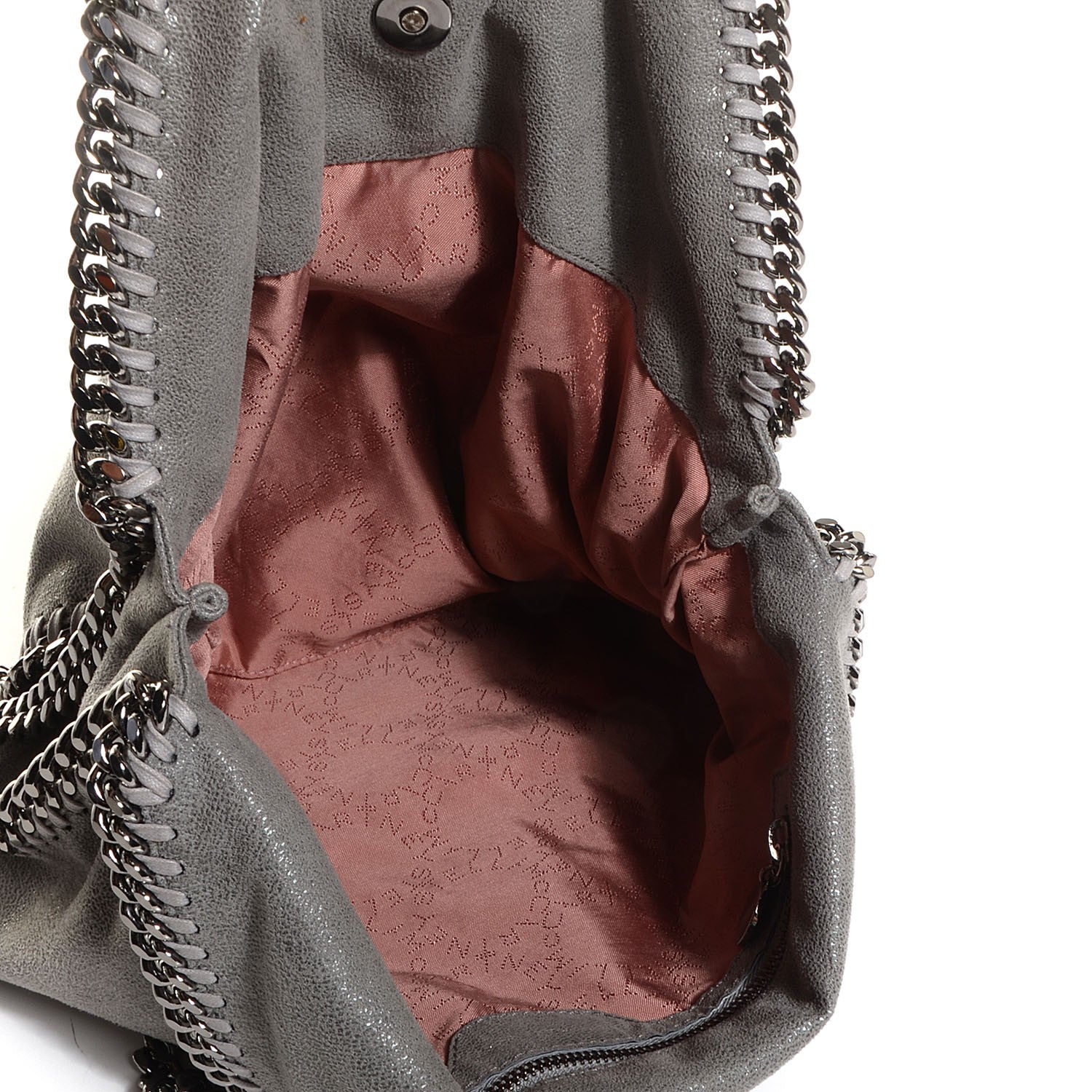 Stella McCartney Faux Leather Shaggy Deer Falabella Fold Over Tote Grey 5 of 9