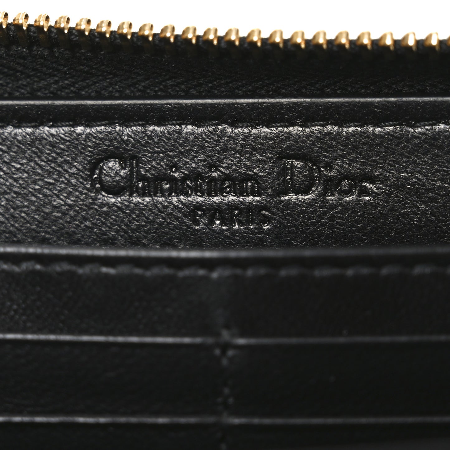 Lambskin Cannage Lady Dior Zip Wallet Black