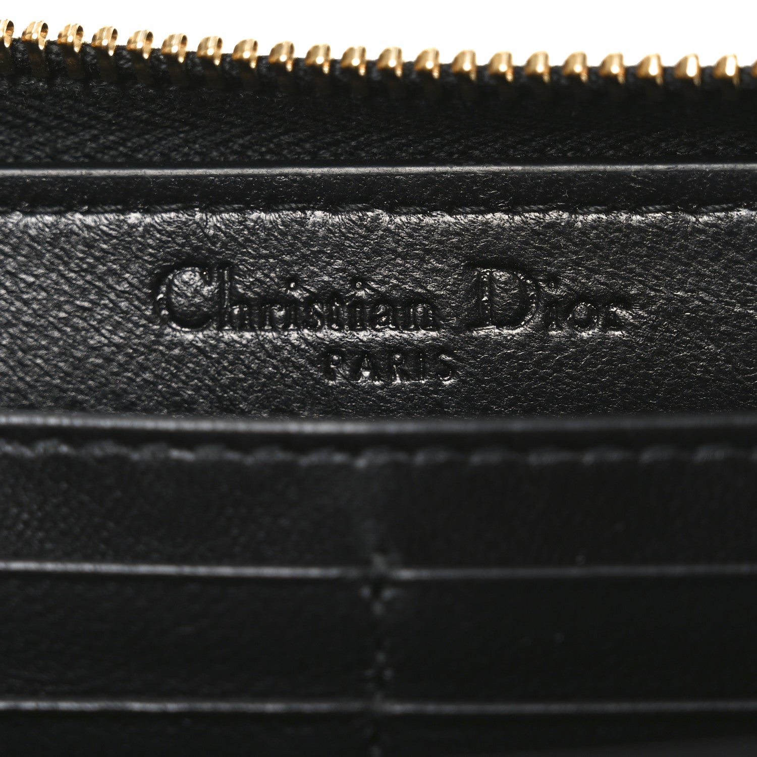 Christian Dior Lambskin Cannage Lady Dior Zip Wallet Black 6 of 6