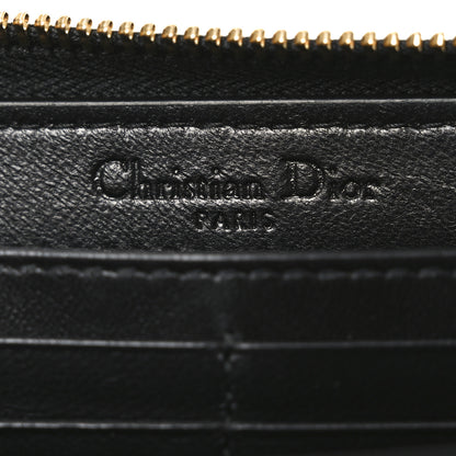 Christian Dior Lambskin Cannage Lady Dior Zip Wallet Black 6 of 6