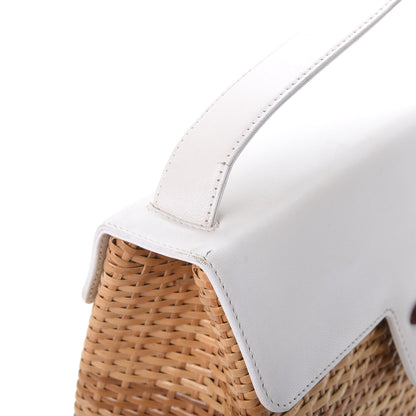 Chanel Calfskin Rattan Basket Flap Shoulder Bag White 9 of 11