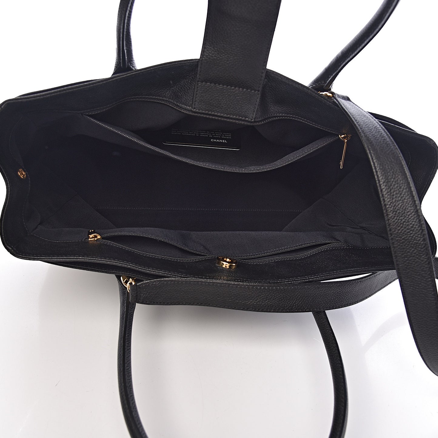 Calfskin Cerf Executive Shopper Tote Black