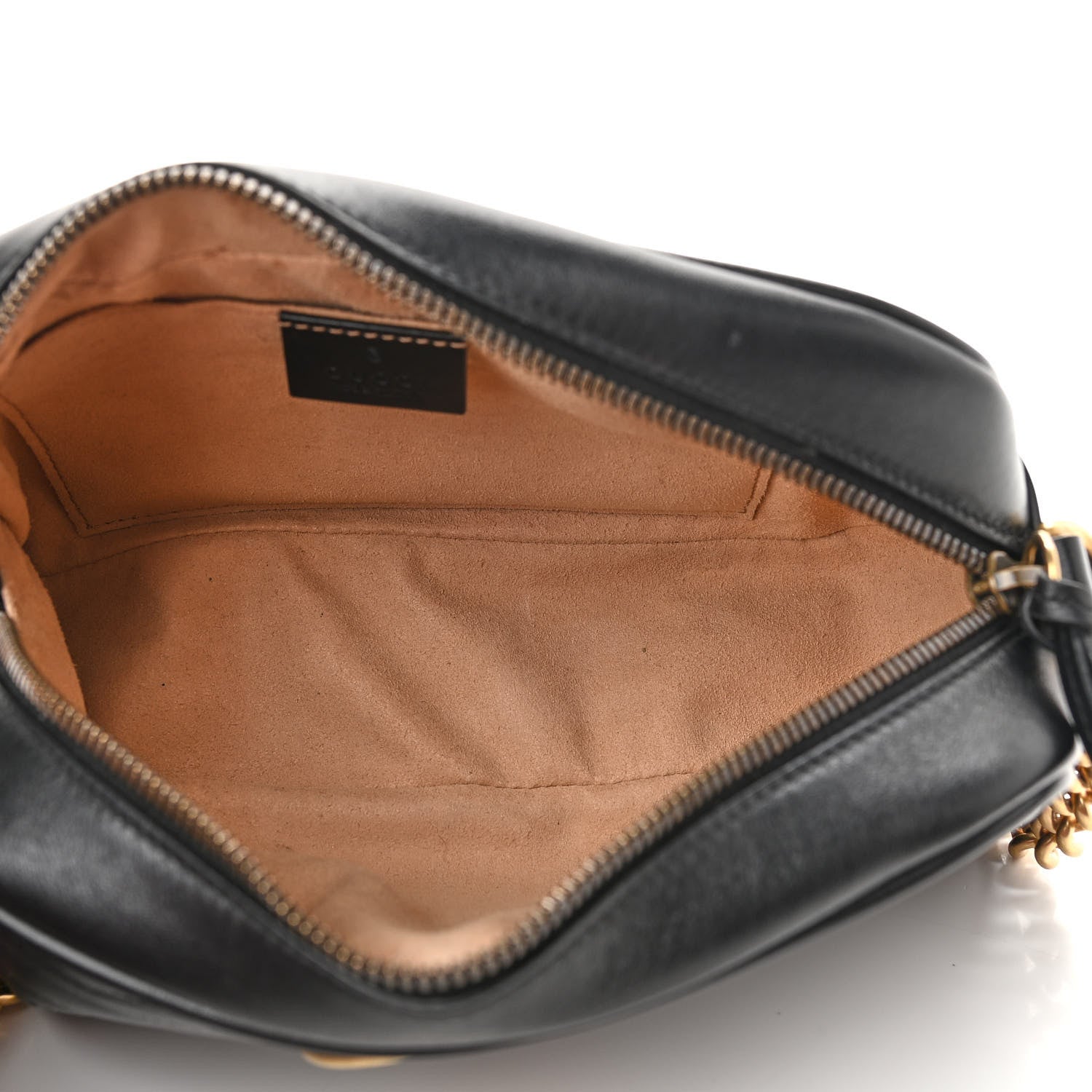 Gucci Calfskin Matelasse Small GG Marmont Chain Shoulder Bag Black 5 of 13