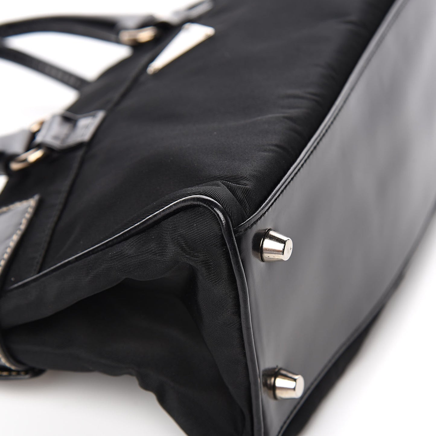 Tessuto Vitello Top Handle Bag Black