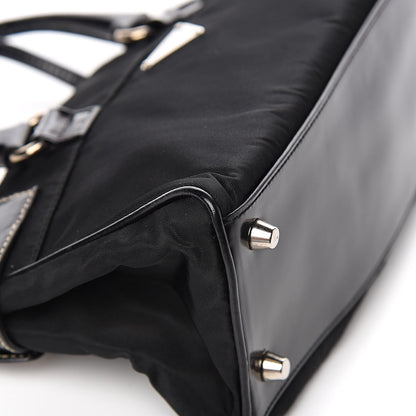 Prada Tessuto Vitello Top Handle Bag Black 9 of 13