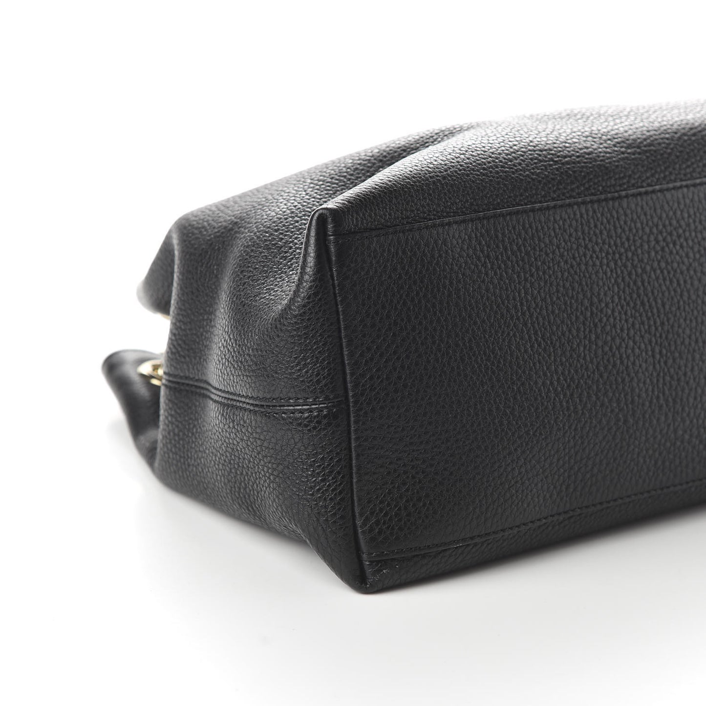 Pebbled Calfskin Medium Soho Chain Shoulder Bag Black