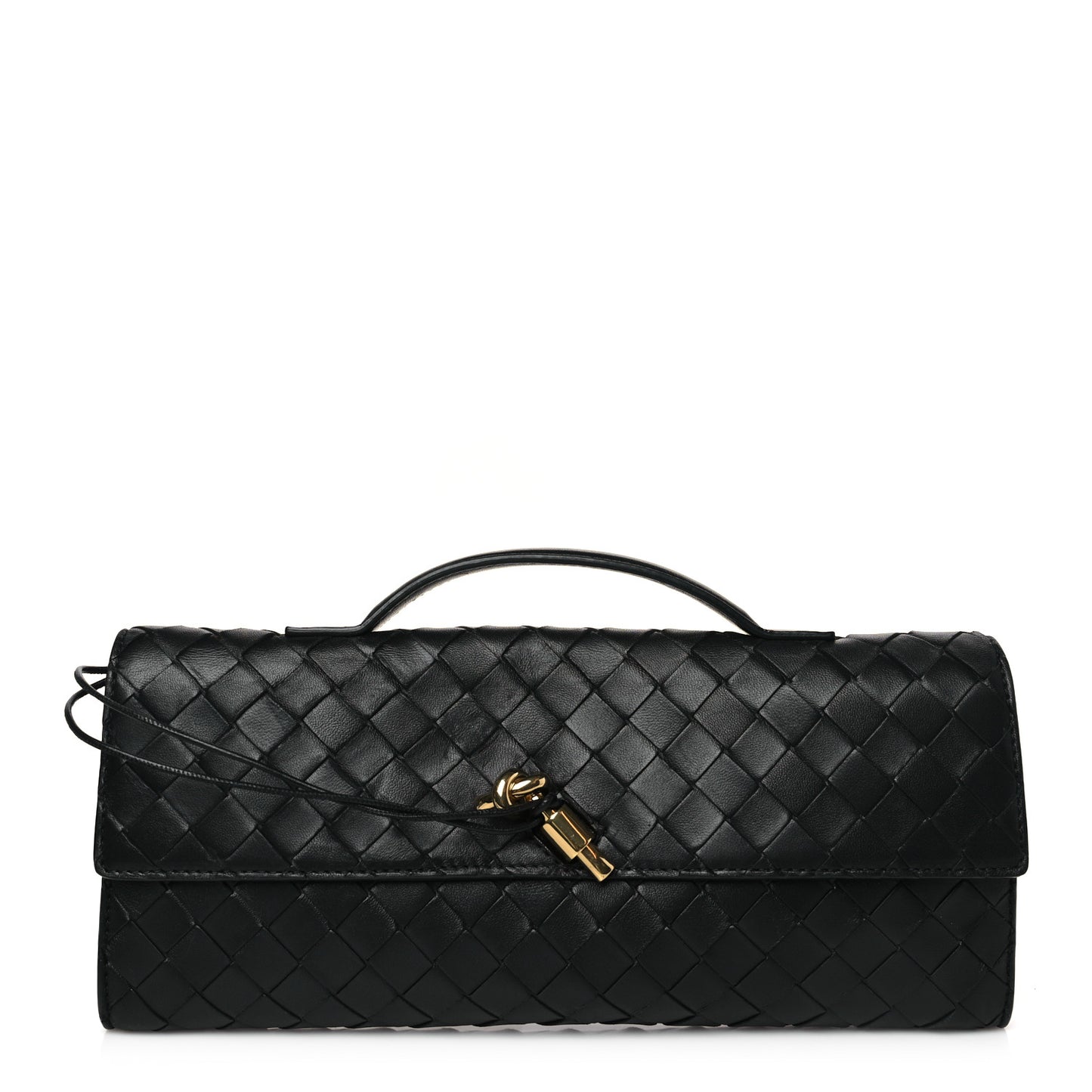 Nappa Intrecciato Long Andiamo Top Handle Clutch Fondant