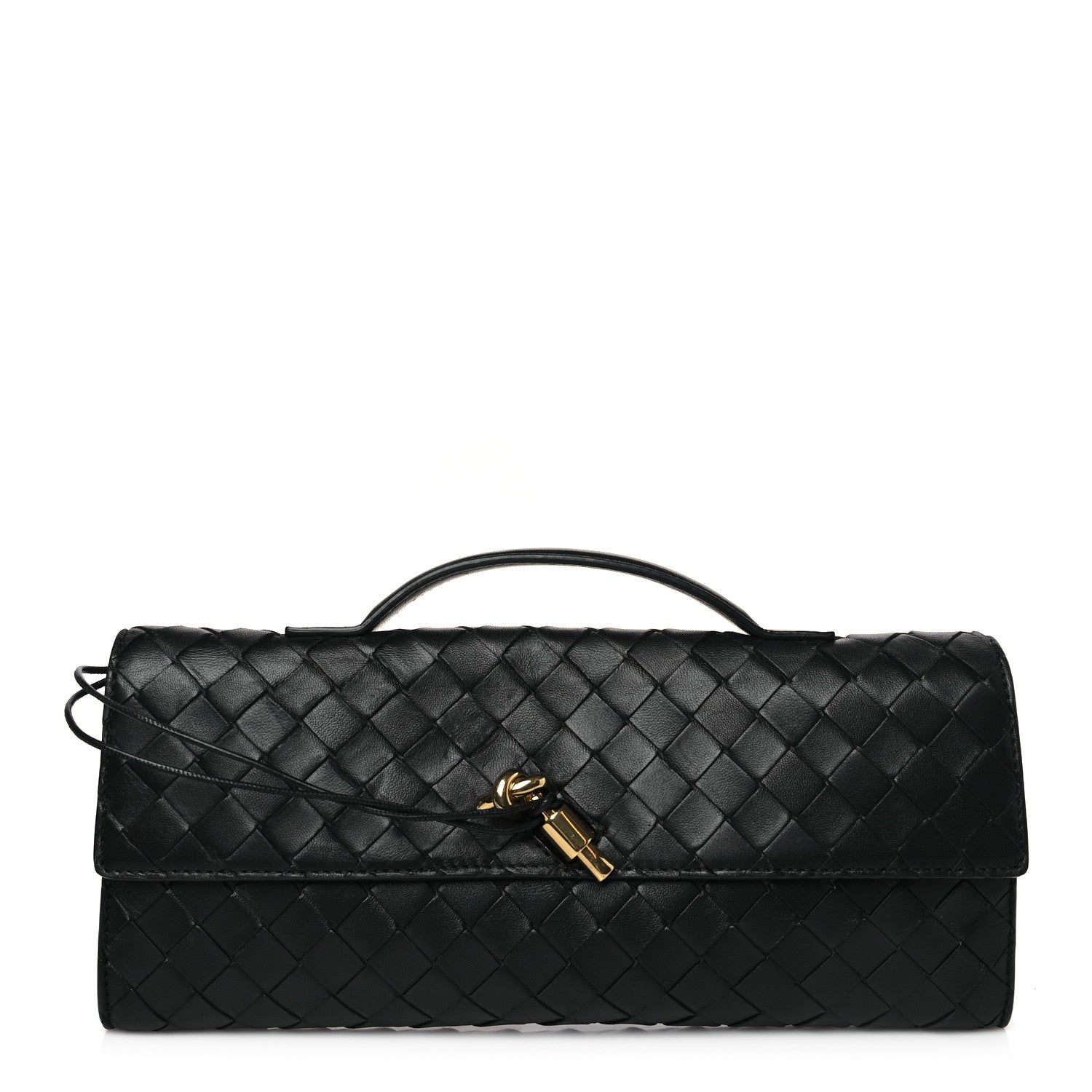 Bottega Veneta Nappa Intrecciato Long Andiamo Top Handle Clutch Fondant 1 of 9