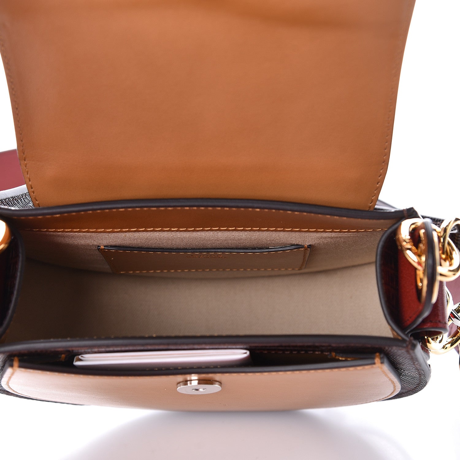 Chloe Calfskin Lizard Embossed Small Tess Bag Sepia Brown 5 of 8