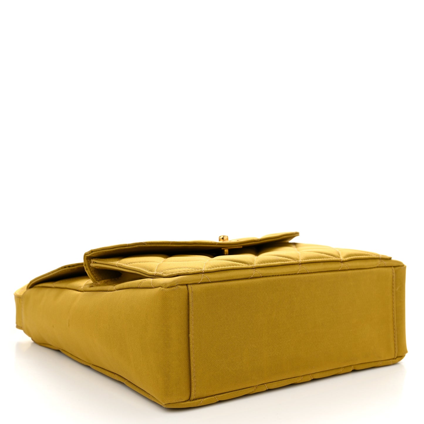 Nylon Quilted Double Pocket Shoulder Bag Dark Yellow