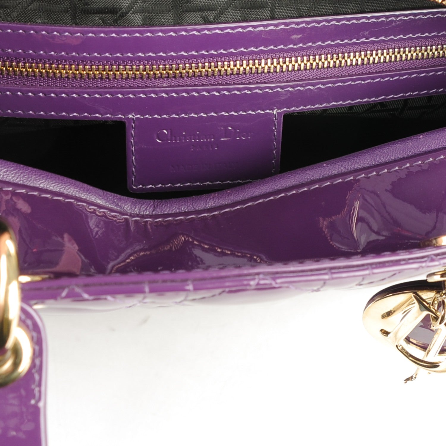 Christian Dior Patent Cannage Large Lady Dior Violet Purple 6 of 7