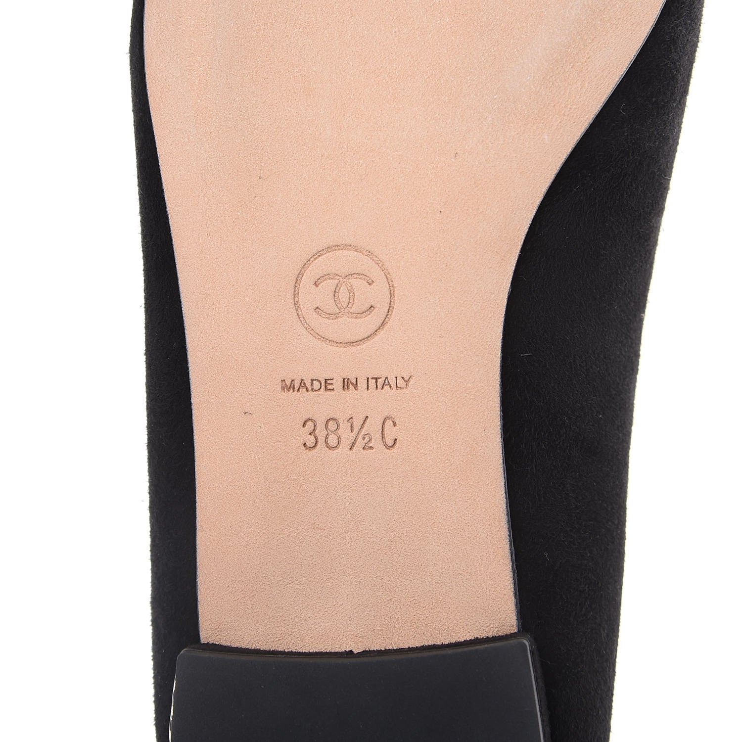Chanel Kid Suede Metallic Lambskin Cap Toe Ballerina Flats 38.5 Silver Black 7 of 9