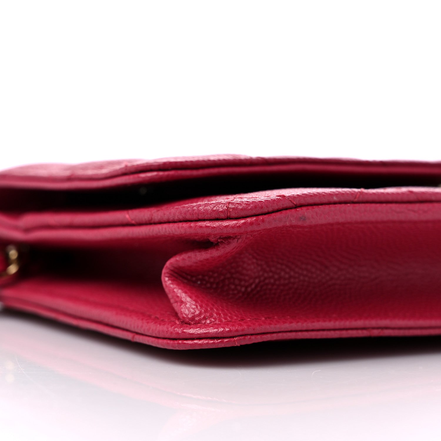 Chanel Caviar Quilted Wallet on Chain WOC Dark Pink 8 of 10