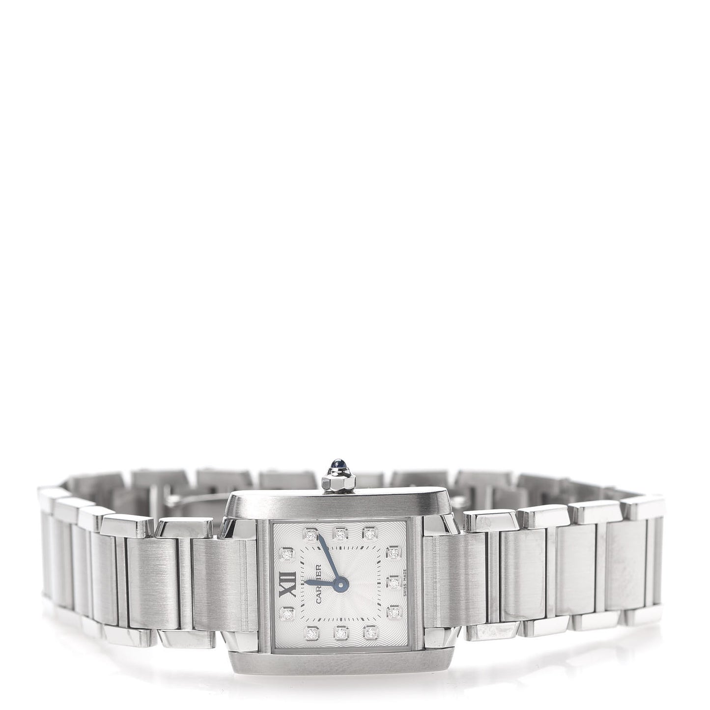 Stainless Steel Diamond 20mm Tank Francaise Quartz Watch