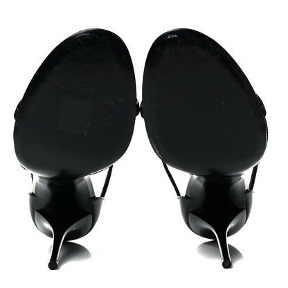 Saint Laurent Patent Calfskin Cassandra 100 Sandals 40 Black 5 of 7