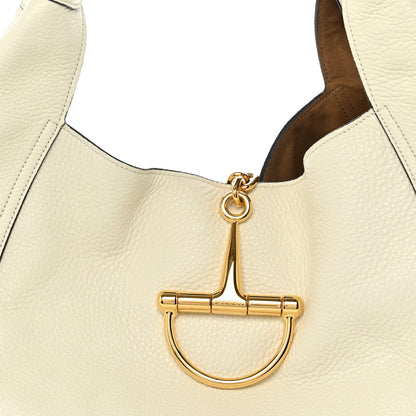 Gucci Grained Calfskin Softbit Maxi Shoulder Bag Dusty White 7 of 9