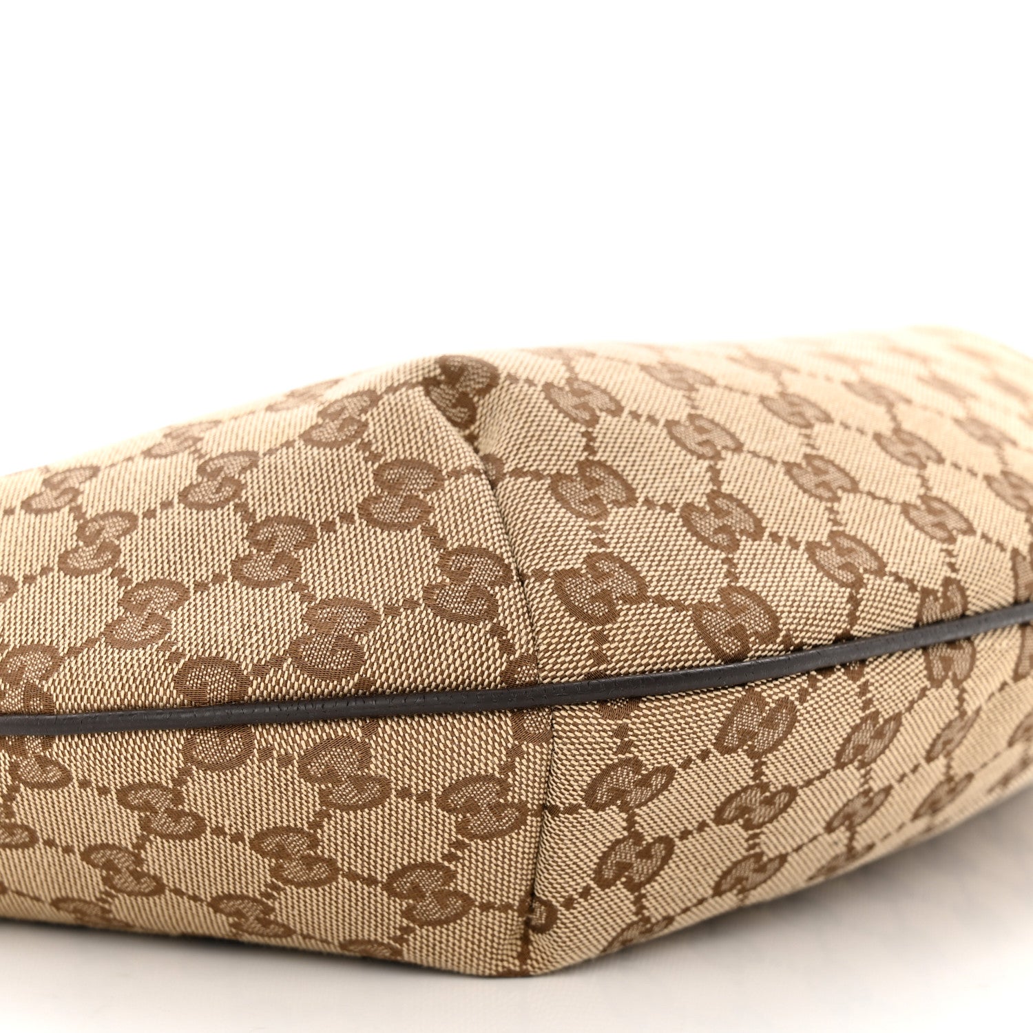 Gucci Monogram Web Medium Half Moon Hobo Dark Brown 9 of 10