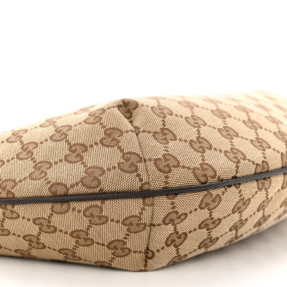 Gucci Monogram Web Medium Half Moon Hobo Dark Brown 9 of 10