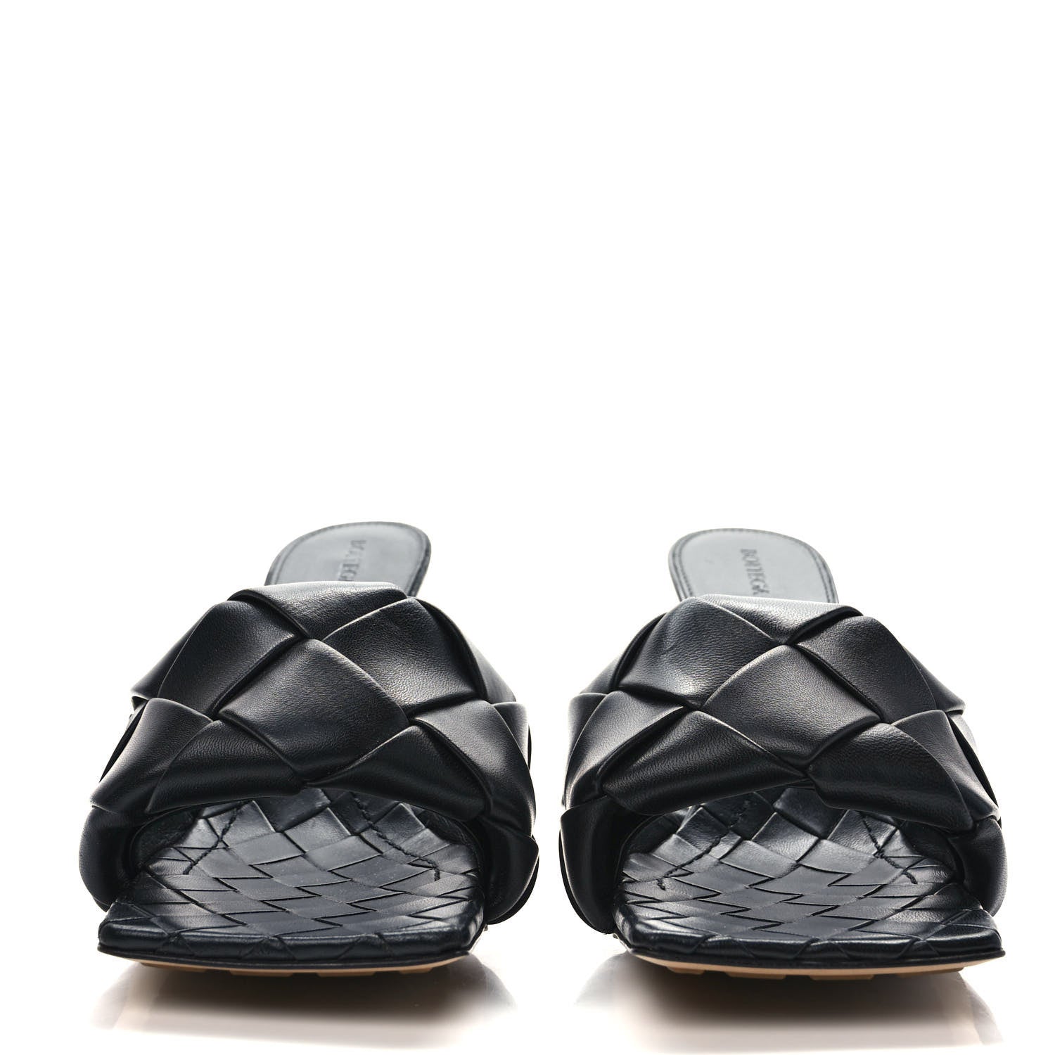 Bottega Veneta Nappa Maxi Intrecciato Lido Mule Sandals 38 Black 2 of 7