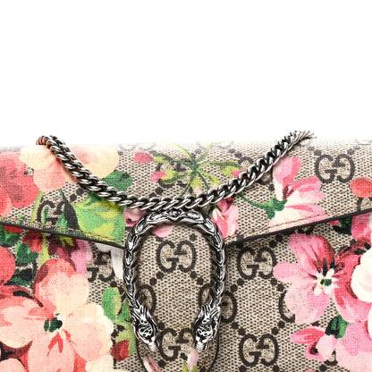 Gucci GG Supreme Monogram Blooms Dionysus Chain Clutch Wallet Beige Multicolor Dry Rose 7 of 9