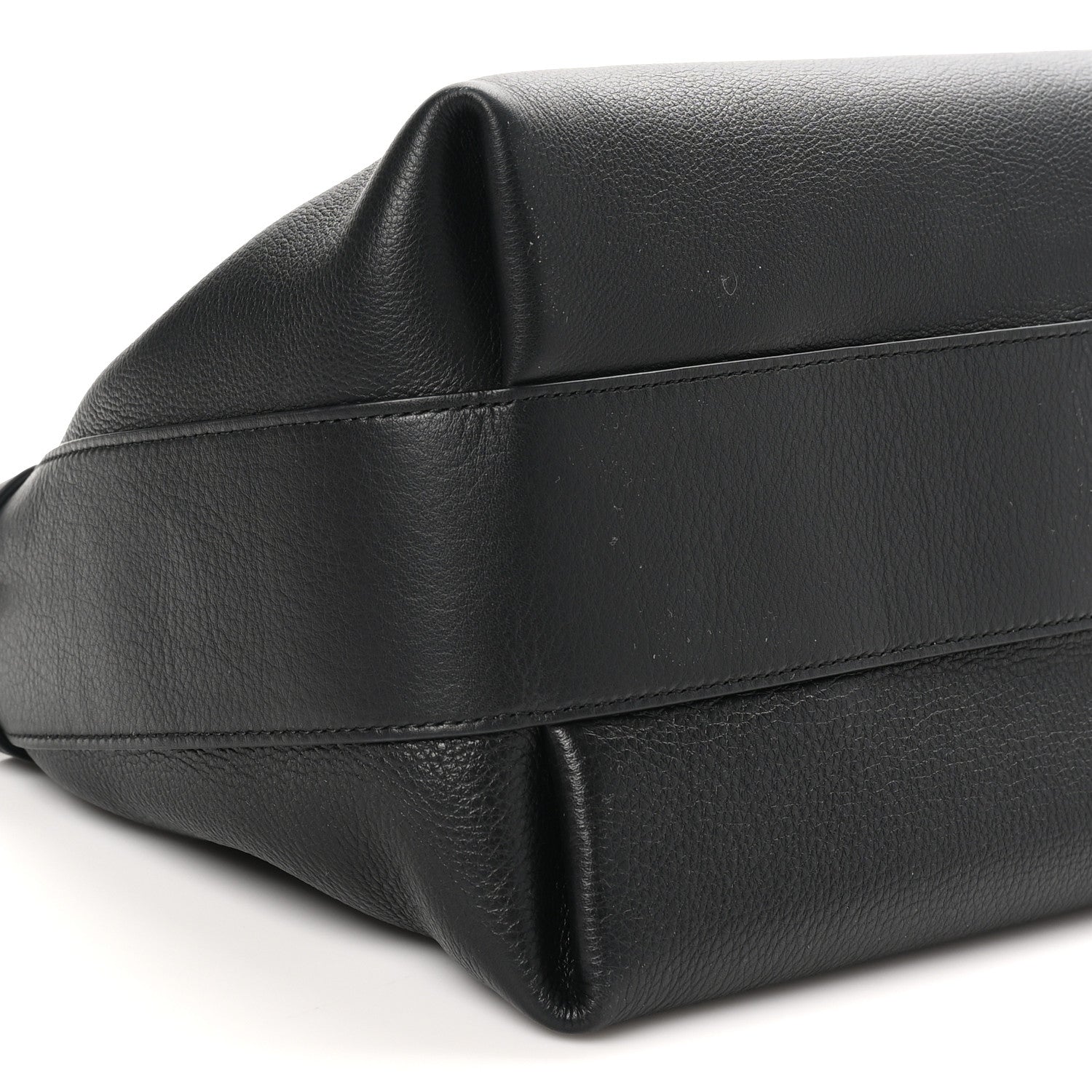 Salvatore Ferragamo Calfskin Large Hug Pouch Black 9 of 10