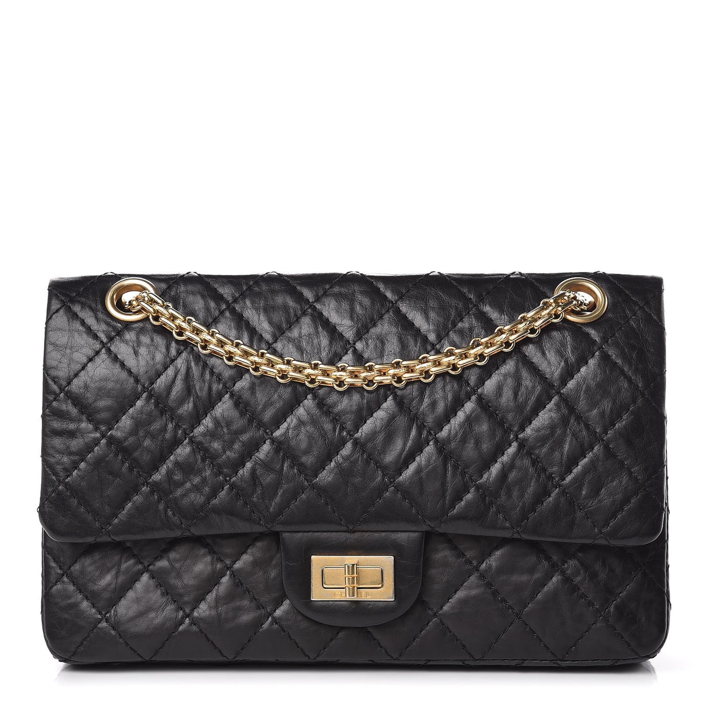 Aged Calfskin 50th Anniversary 2.55 Reissue 225 Flap Black