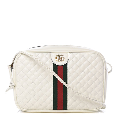 Gucci Calfskin Web Trapuntata Small Shoulder Bag Off White 1 of 10