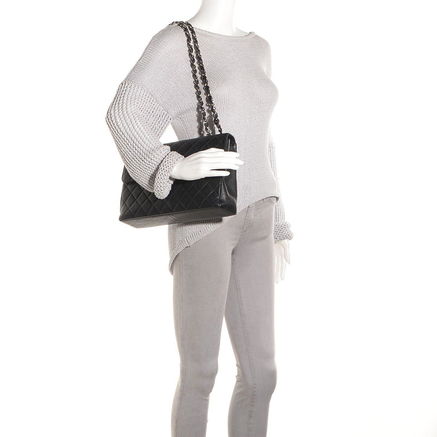 Caviar Jumbo Single Flap Black