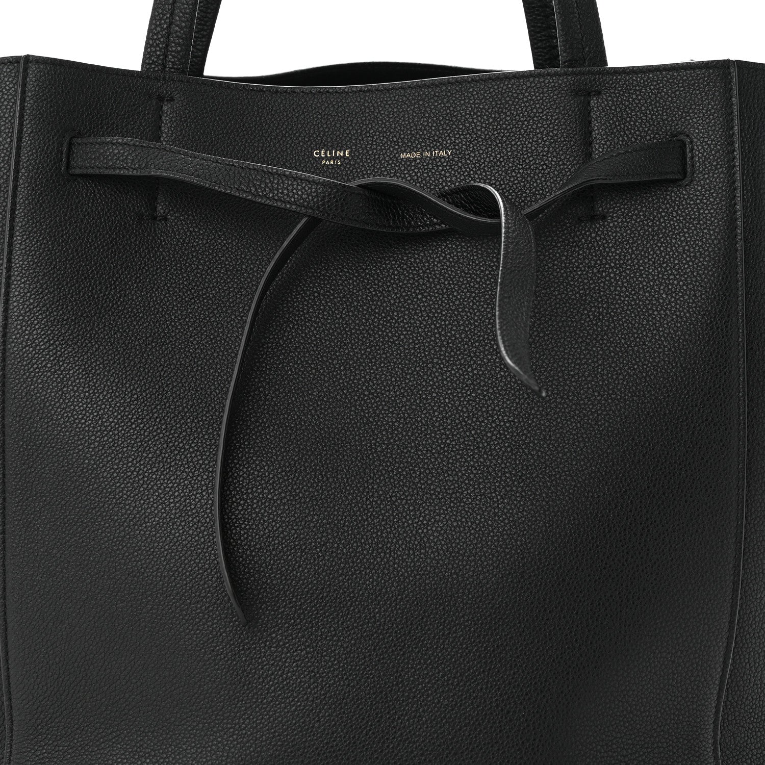 Celine Soft Grained Calfskin Small Belt Cabas Phantom Black 8 of 10