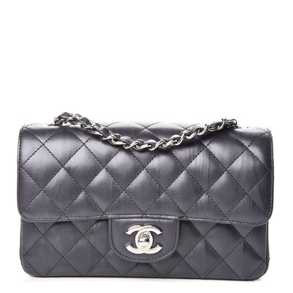 Chanel Iridescent Calfskin Quilted Mini Rectangular Flap Charcoal 1 of 11