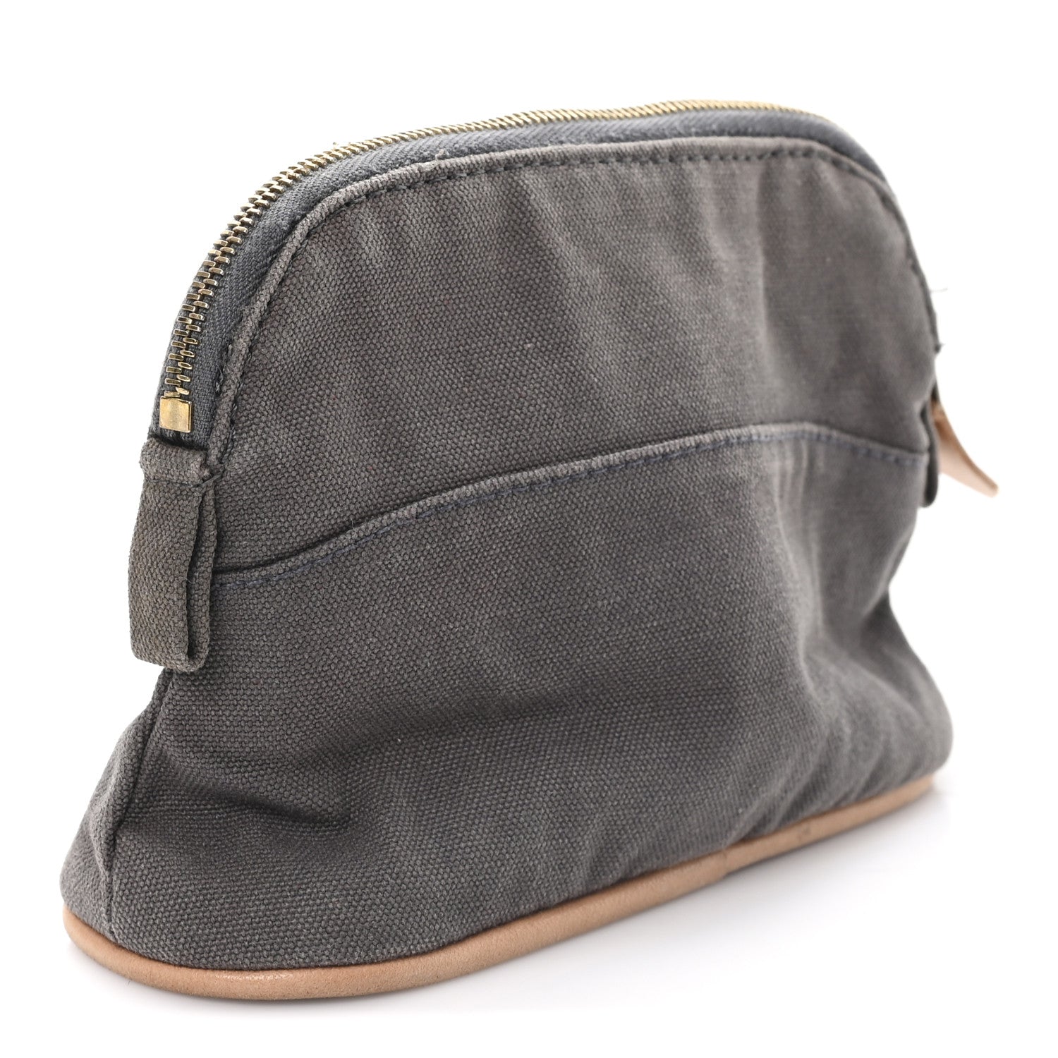 Hermes Cotton Canvas Mini Bolide Travel Cosmetic Pouch Gris 3 of 6