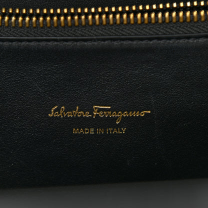 Salvatore Ferragamo Woven Calfskin Medium Studio Top Handle Bag Black 5 of 14