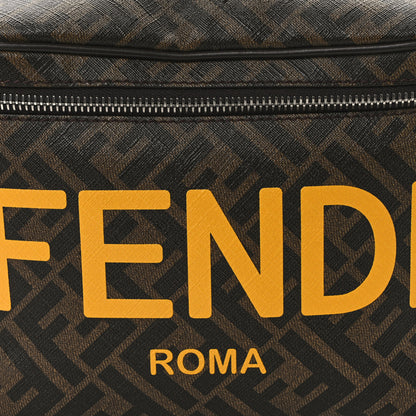 Fendi Shiny Glazed Fabric Vitello Cover FF 1974 Logo Belt Bag Tobacco Moro Giallo Ebano 8 of 11