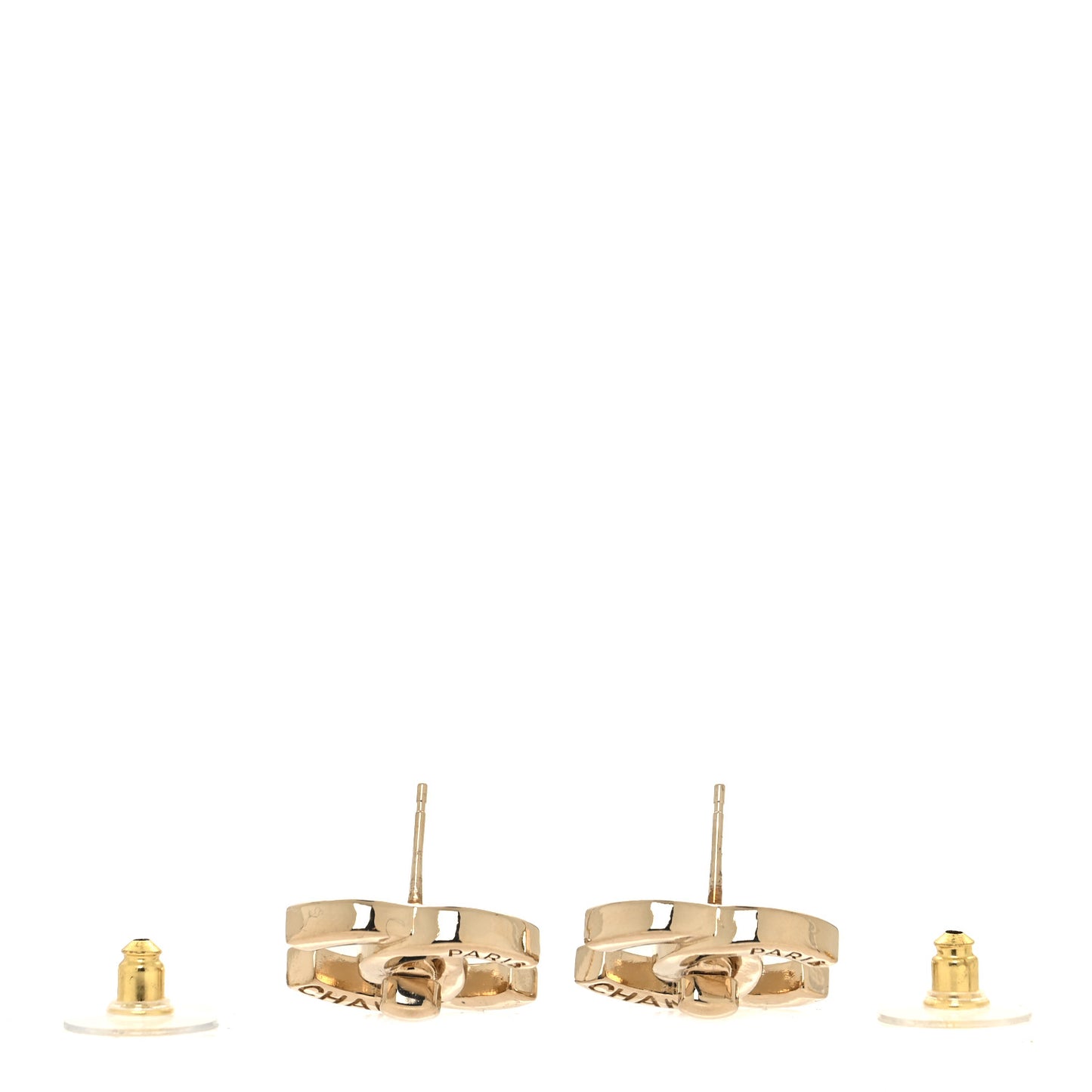 Metal CC Turnlock Earrings Gold