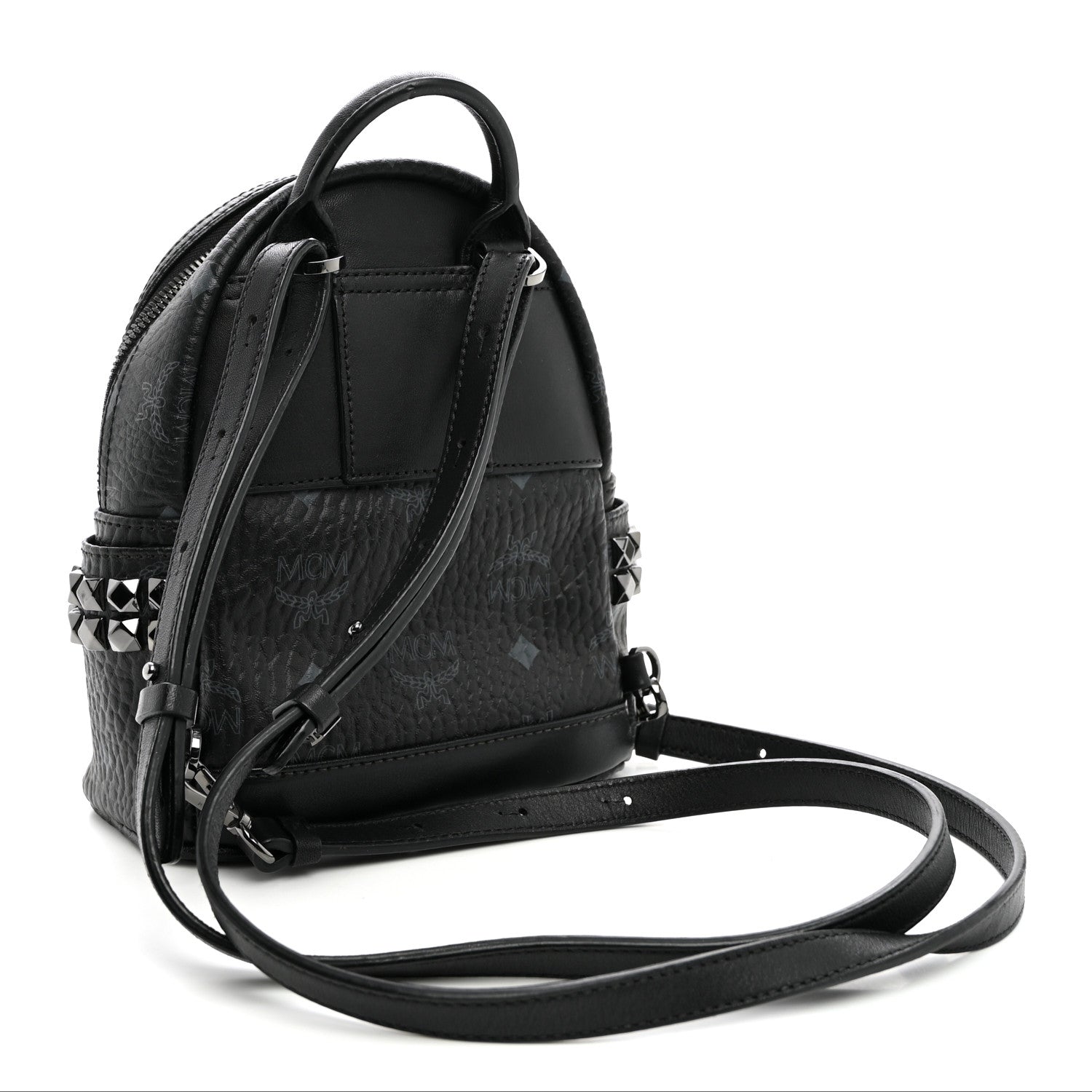 MCM Visetos Side Stud X-Mini Stark Bebe Boo Backpack Black 2 of 8