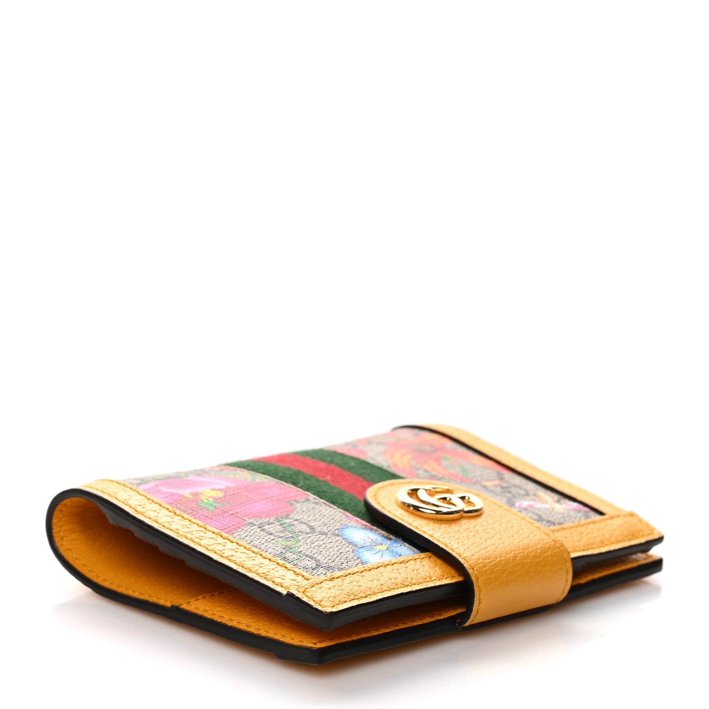 GG Supreme Monogram Flora Textured CalfskinWeb Ophidia Passport Case Beige Ebony Multicolor Crop