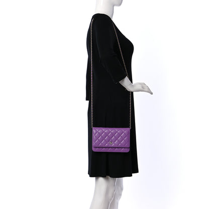 Chanel Caviar Quilted Wallet On Chain WOC Purple 3 of 12