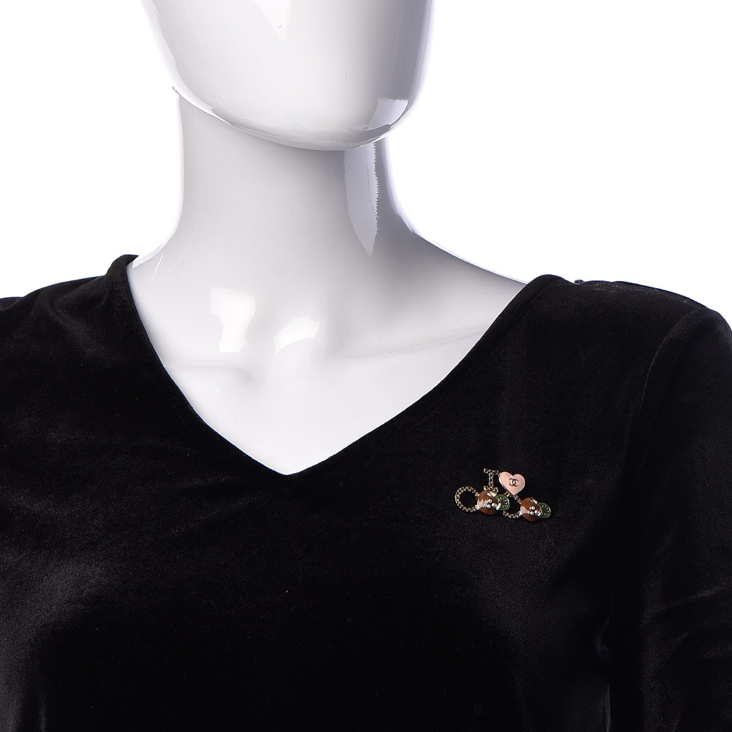 Chanel Metal Resin Pearl I Love Coco Brooch Gold Brown Pink 2 of 4